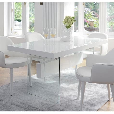Ex Display Dwell Sturado Extending 6 8 Seater Dining Table White Gloss