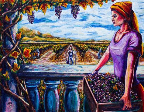 Harvest And The Vineyards Daughter Painting By Kevin Richard