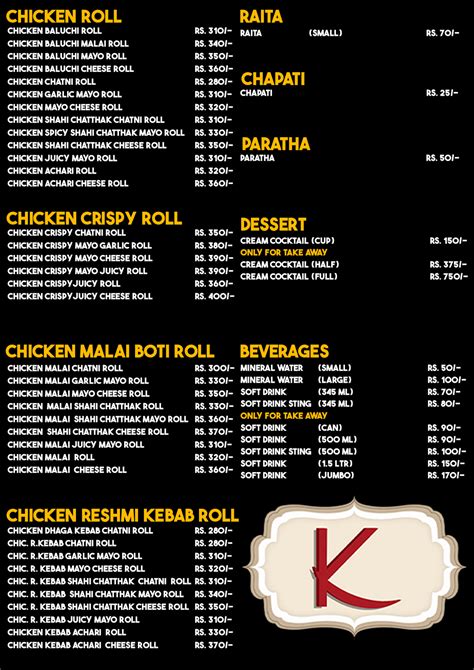 Kashif Foods Karachi Menu Price Number Location