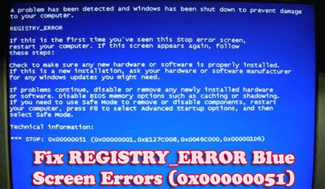 How To Fix Registry Error Blue Screen In Windows 1011 0x00000051
