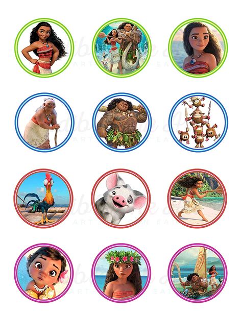 Moana Cupcake Toppers Pre Cut High Quality Icing Sheet Moana Edible