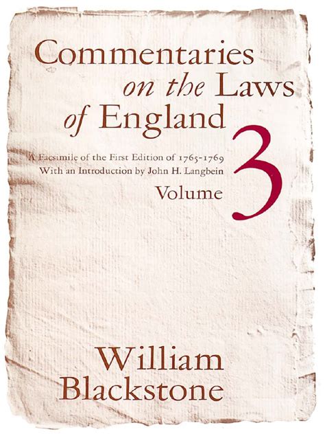 Read Commentaries On The Laws Of England Volume 3 Online By William Blackstone Books