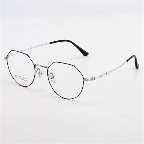wholesale retro round thin frame titanium alloy glasses high quality trendy optical spectacles