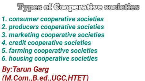 Ch 2 Lec 6 Types Of Cooperative Societies Youtube