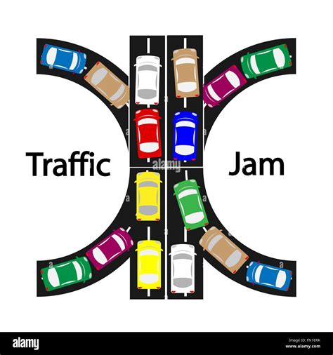 Traffic Jam Symbol Transportation Conceptcar Iconvector Illustration