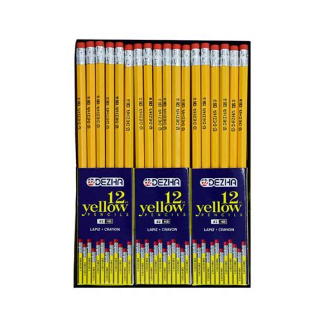 12 Ct 2bh Yellow Pencil Pack 144 Pre Sharpened Dezha