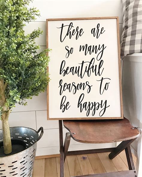There Are So Many Beautiful Reasons To Be Happy Inspirational Wood Sign