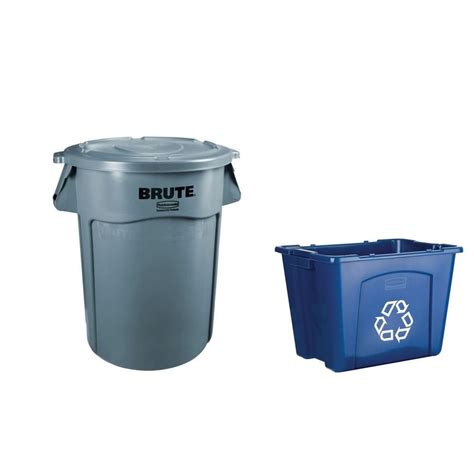 Rubbermaid Commercial Products Brute 50 Gal Grey Rollout Trash Can
