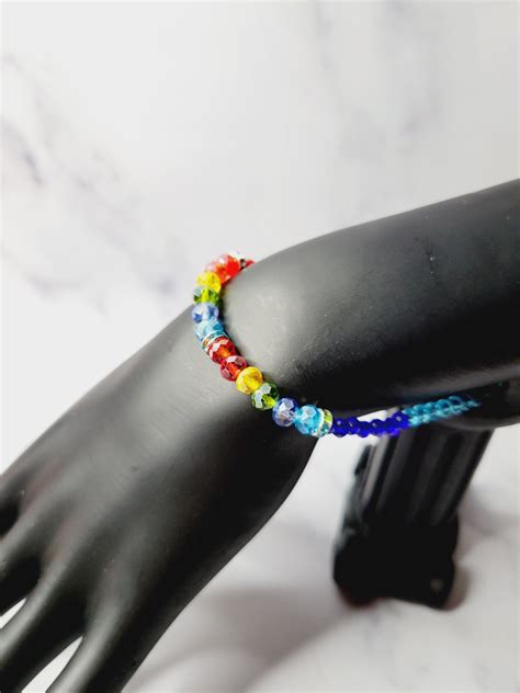 Rainbow Small Bead Bracelet Etsy