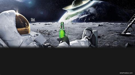 Desktop Astronaut On Moon Beer