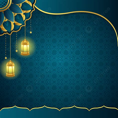 Background Idul Fitri Atau Ramadhan Latar Belakang Kosong Dengan Lampu Lentera Dan Pola Islami