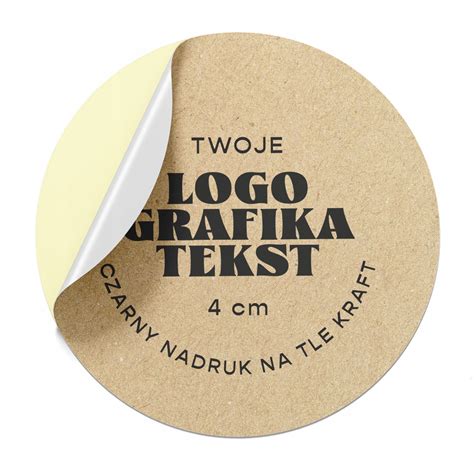 Naklejki Eko Kraft Twoje Logo Samoprzylepne Personalizowane Okrągłe 4cm