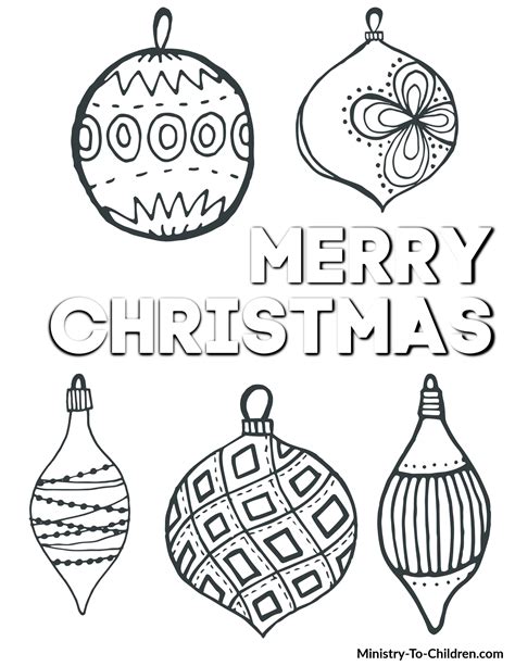 Christmas Decorations For Coloring Coloring Pages