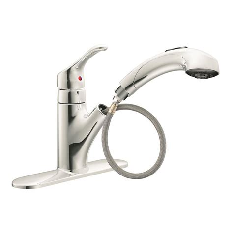 Moen has a life time warranty,. Moen Renzo Chrome 1-Handle Pull-Out Kitchen Faucet at ...