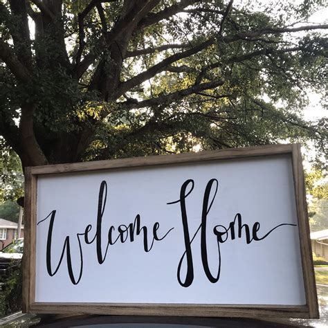 Welcome Home Sign Handmade Wood Signs Home Sign 12x24 Etsy