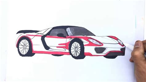 Porsche 918 Spyder Coloring Pageshow To Draw And Color Porsche 918