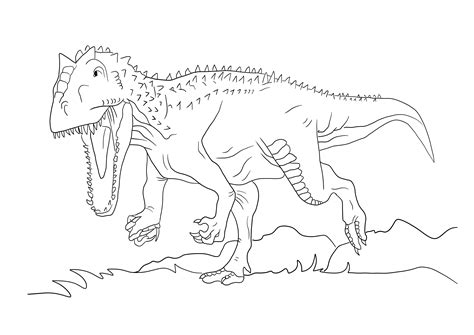 Jurassic Park Indominus Rex Desen De Colorat Gratuit Pentru Imprimare