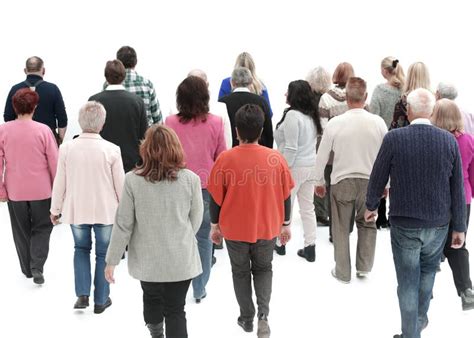 Group Of People Walking Back Rear View Stock Photo Image Of Together