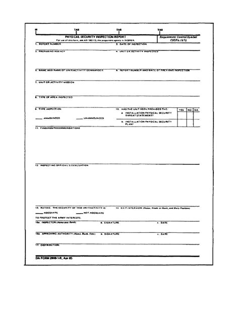 Figure 2 2 Physical Security Inspection Report Da Form 2806 1 R