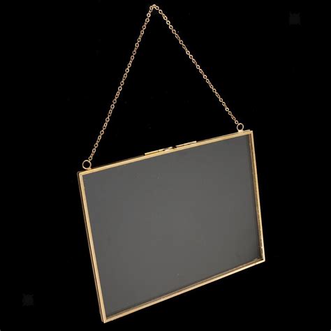 Chic Two Sided Hanging Clear Glass Hanging Frame With Hookchain Easy