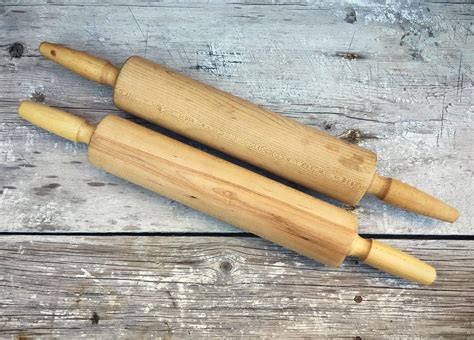 Two Foley Rolling Pins Vintage T For Foodie Gourmet Kitchen