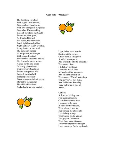 Gary Soto Orangesdoc Gary Soto Poetry Unit Oranges