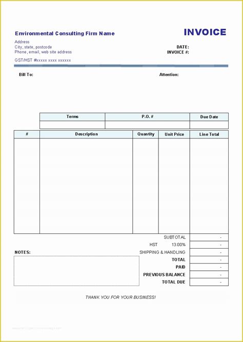 Free Invoice Form Template Of Blank Invoices To Print Mughals Free