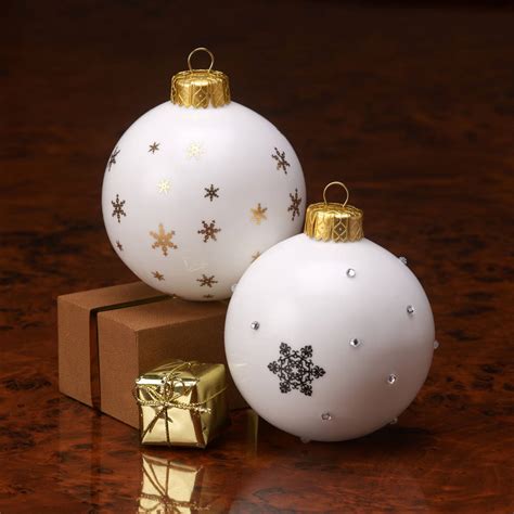 Pair Of Snowflake Baubles By Lindsey Busby Designs