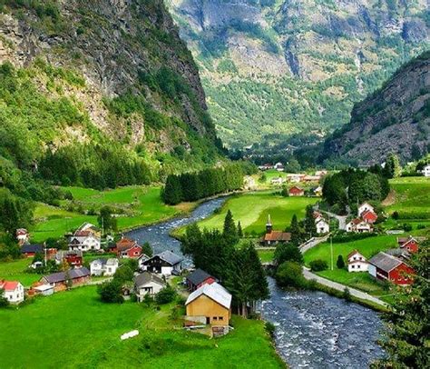 Flam Valley Norway Aurland Beautiful Places