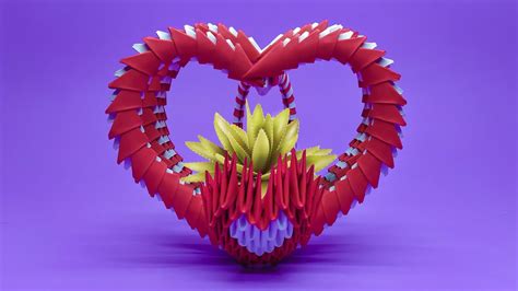 How To Make A 3d Origami Heart Frame Youtube