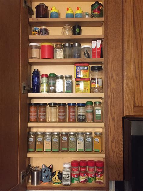 With a few great spice rack ideas, you can totally nail that. My shallow cabinet makes a great built in spice rack ...