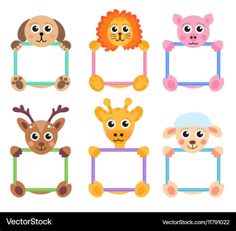 Animals Holding Blank Banners And Signs Animals Vector Image