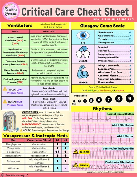 Critical Care Cheat Sheet Freebie MODE WHAT IS IT Assist Control Ventilation ACV Or CMV
