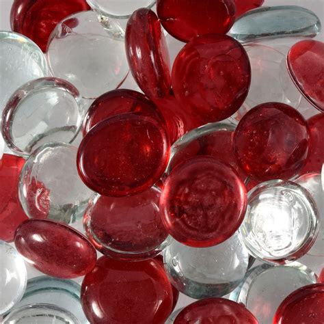 Vase Filler Marbles For Vases Clear And Red Accent Gems Glass