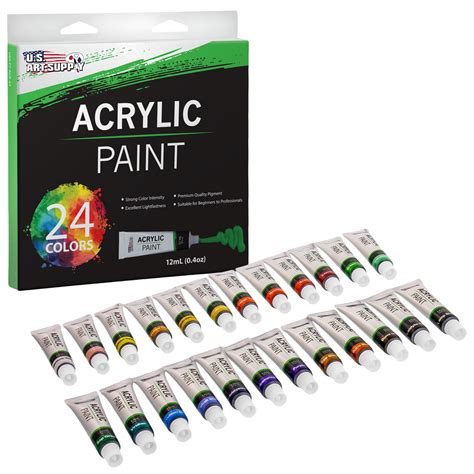 サイズ Us Art Supply 24 Color Acrylic Airbrush Paint Set Opaque Colors