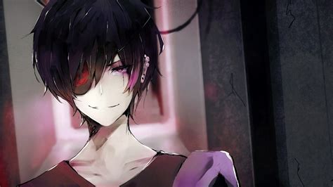 Download 1920x1080 Anime Boy Eyepatch Creepy Smile Shoujo Wallpapers For Widescreen