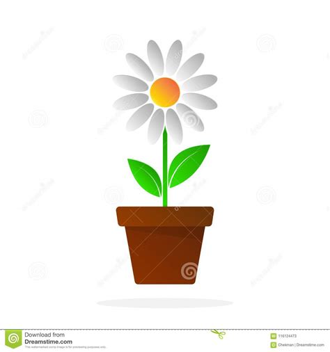 Flower Pot Icon. Vector Illustration. Stock Illustration - Illustration of illustration ...
