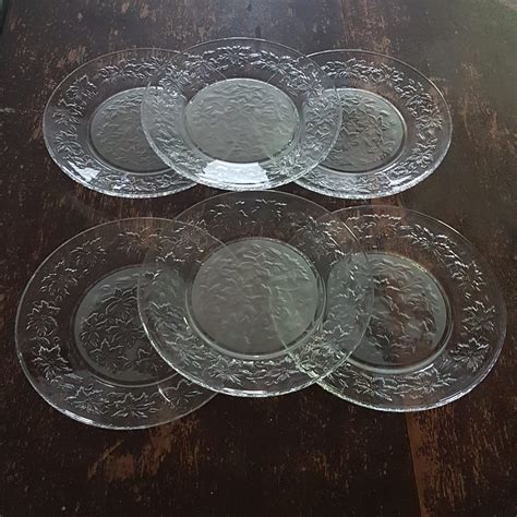 Princess House Fantasia 10 Dinner Plate Set Of 6 Clear And Frosted Glass