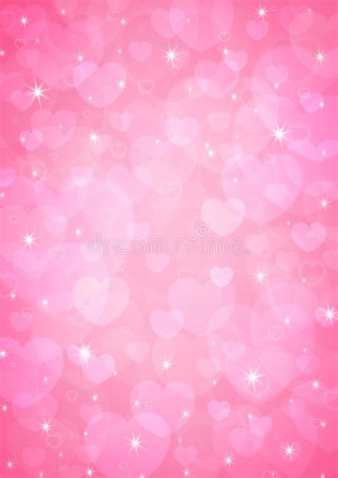 Light Pink Heart Bokeh For Love Background Stock Photo