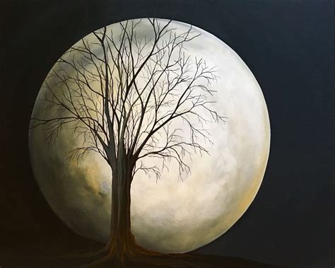 Original Moon Acrylic Painting Original Art By Amyl Original Art
