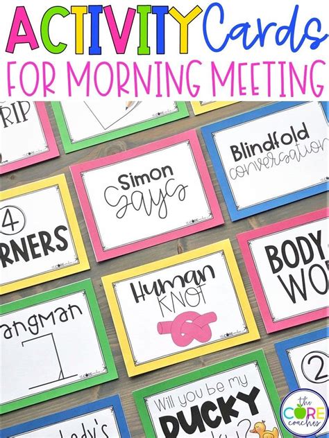 Morning Meeting Activity Cards Editable Morning Meeting Activities