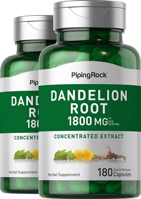Dandelion Root Capsules 1800 Mg Per Serving Supplement Benefits