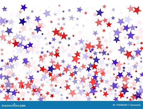 Patriotic American Stars Confetti On White Stock Vector Illustration