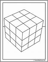 Coloring Cube Shape Rubics Square Squares Circles Colorwithfuzzy sketch template