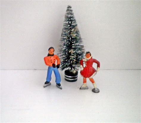 Barclay Winter Skaters Lead Figures Christmas Holiday Toy