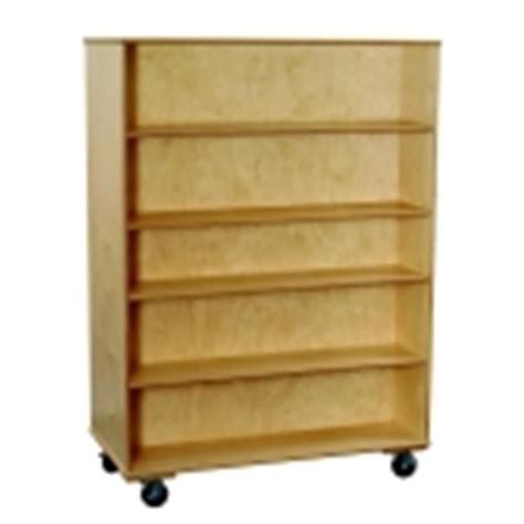 48 W X 24 D X 67 H In Mobile Double Sided Adjustable Shelf Bookcase