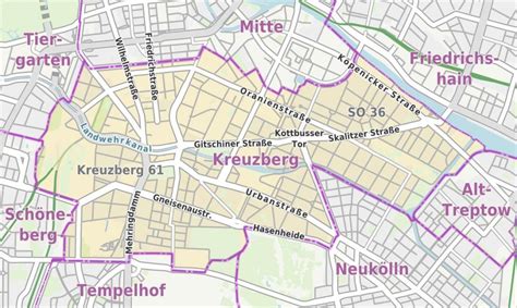 Kreuzberg Map Berlin Kreuzberg Map Germany