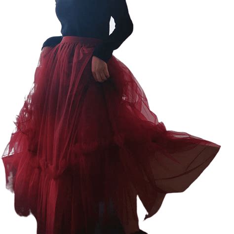 Pybcvrrd Women Long Maxi A Line Tutu Tulle Wedding Skirt Party Skirt Tutu Elastic Waist Long