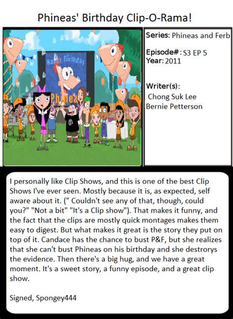 1001 Animations Phineas Birthday Clip O Rama By Spongey444 On Deviantart