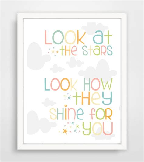 Look At The Stars How They Shine For You Kids Nursery Art Etsy